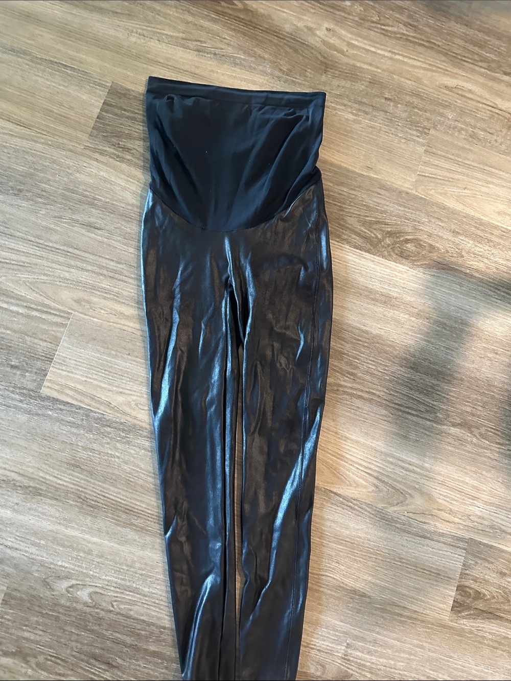 SPANX Faux Leather High-Rise Maternity Leggings - Black